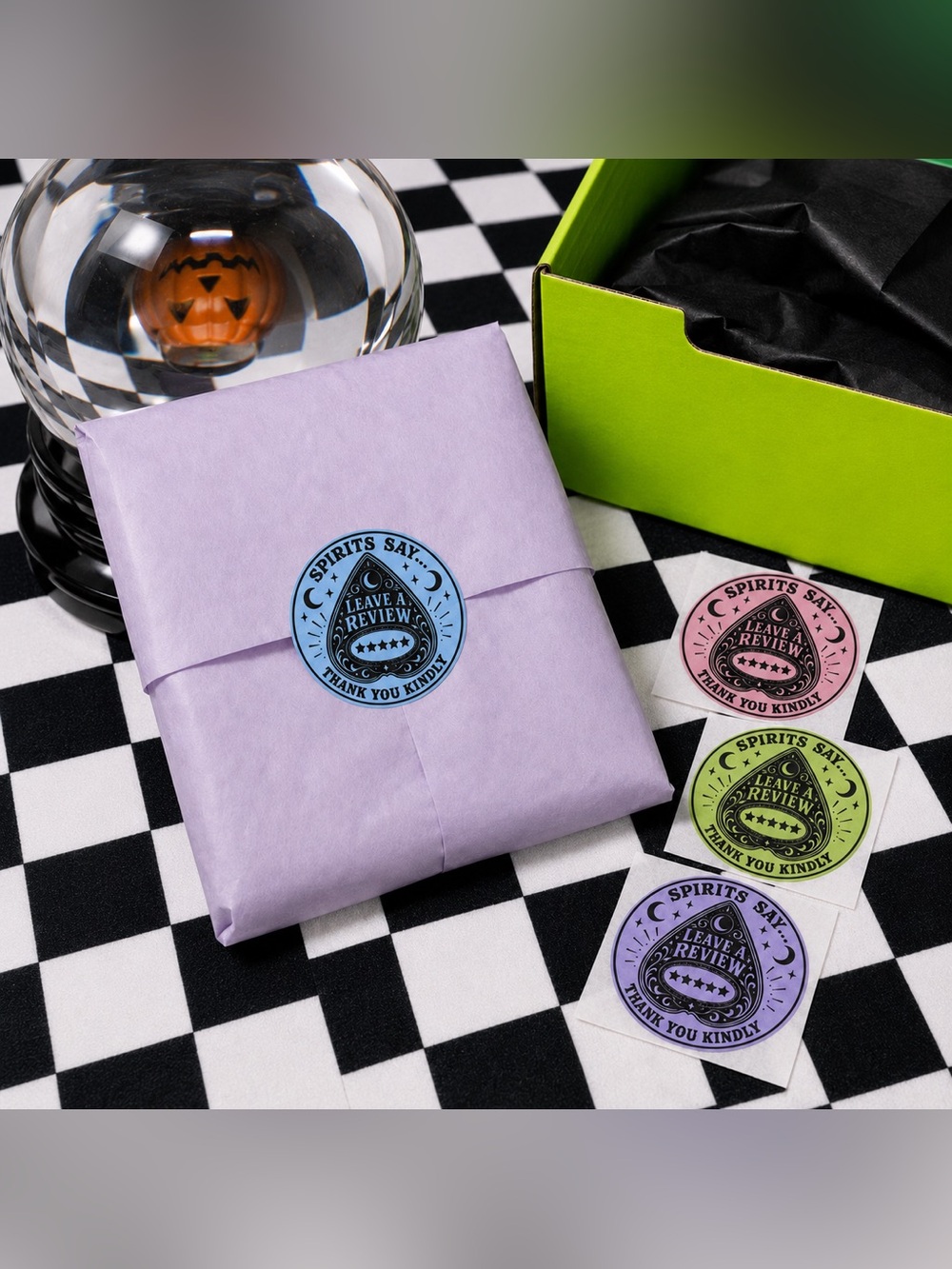 25 Halloween Review Stickers 2in Planchette Small Business Packaging Labels